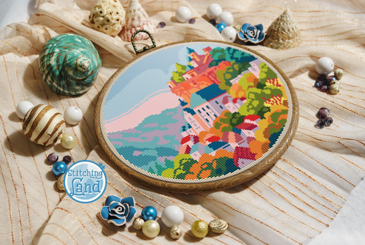 Mountain Town Cross Stitch Pattern
