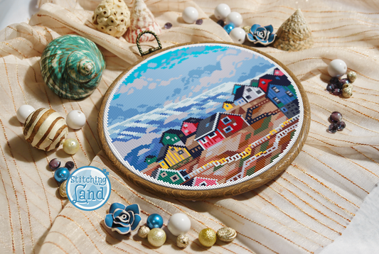 Mountain Village Cross Stitch Pattern