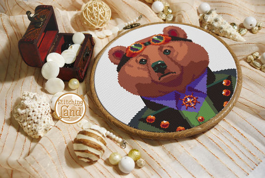 Mr. Bear Cross Stitch Pattern