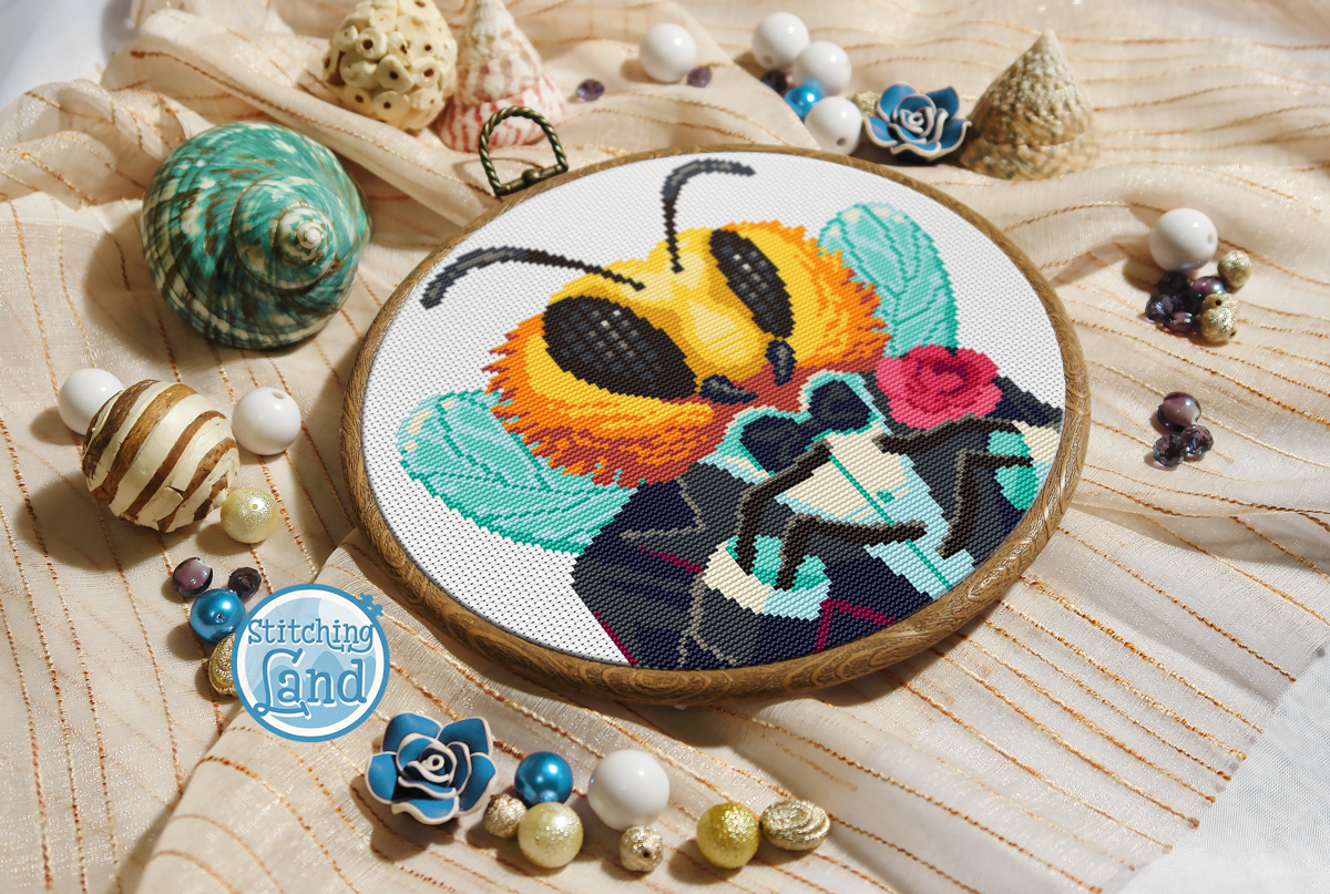 Mr. Bee Cross Stitch Pattern