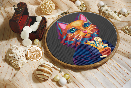 Mr. Cat Cross Stitch Pattern