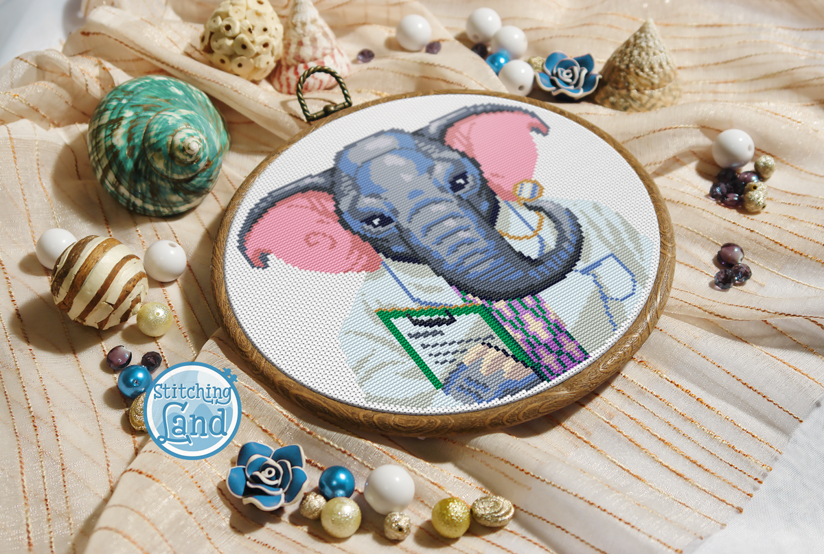 Mr. Elephant Cross Stitch Pattern