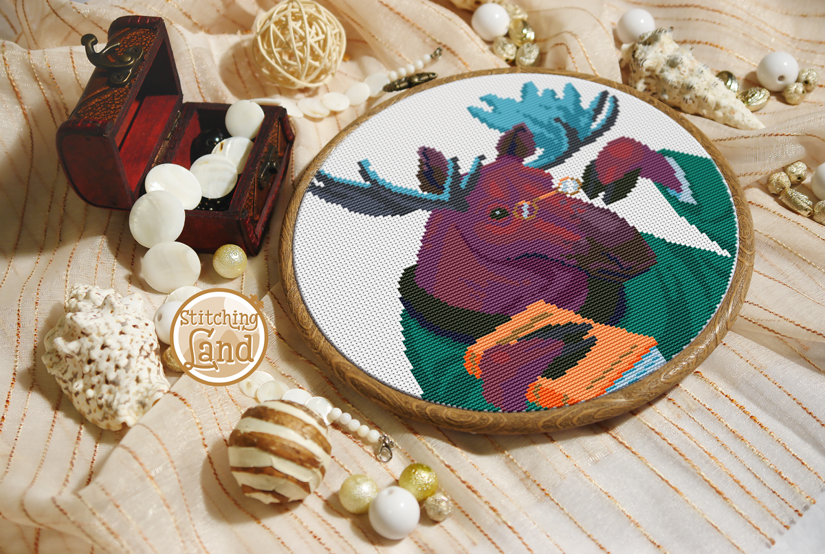 Mr. Elk Cross Stitch Pattern