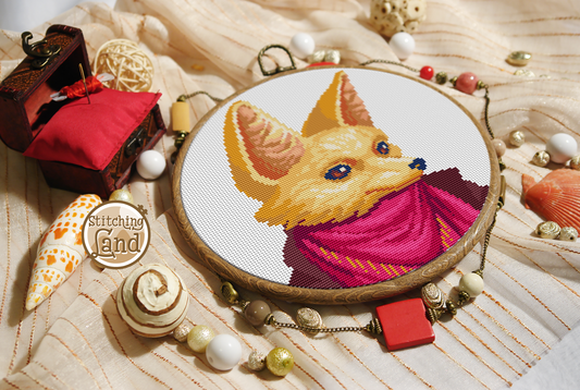 Mr. Fennec Fox Cross Stitch Pattern