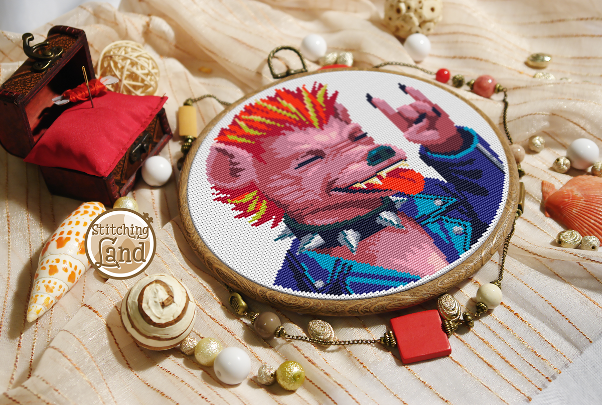 Mr. Hyena Cross Stitch Pattern