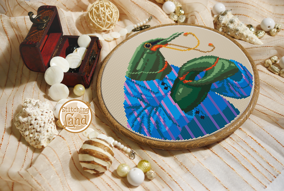 Mr. Lobster Cross Stitch Pattern