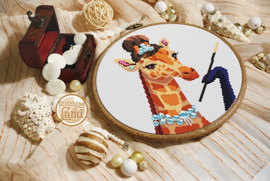 Mrs. Giraffe Cross Stitch Pattern