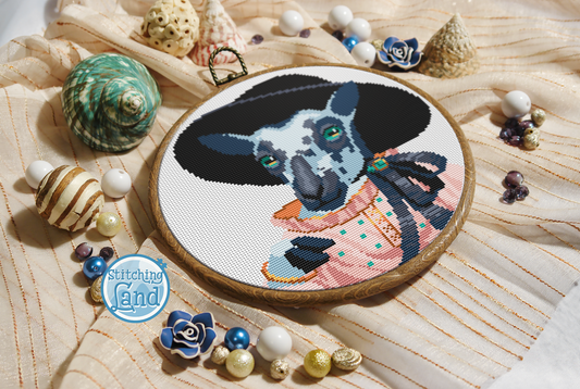Mrs. Sheep Cross Stitch Pattern