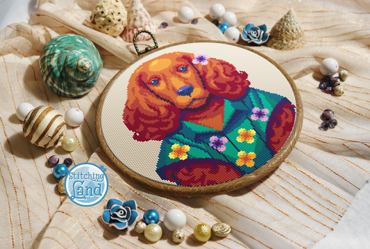 Ms. Cocker Spaniel Cross Stitch Pattern