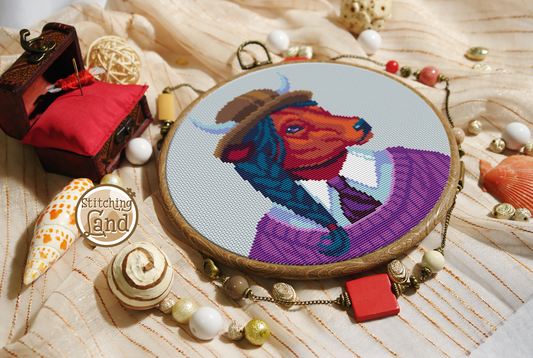 Ms. Cow Cross Stitch Pattern