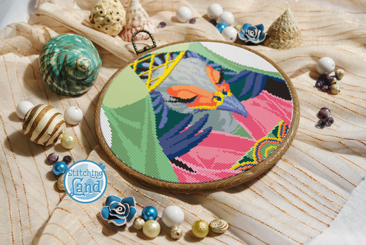 Ms. Secretary Bird Cross Stitch Pattern