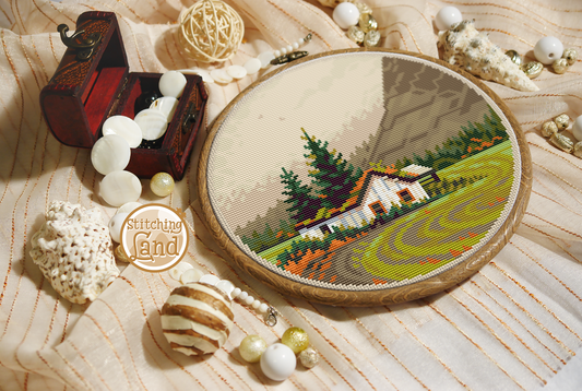 Old Hut Cross Stitch Pattern