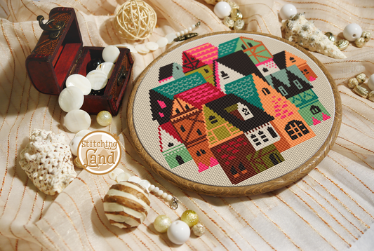 Old Town Cross Stitch Pattern
