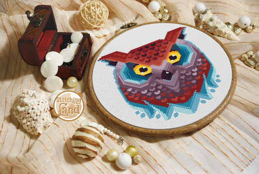 Owl Mandala Cross Stitch Pattern