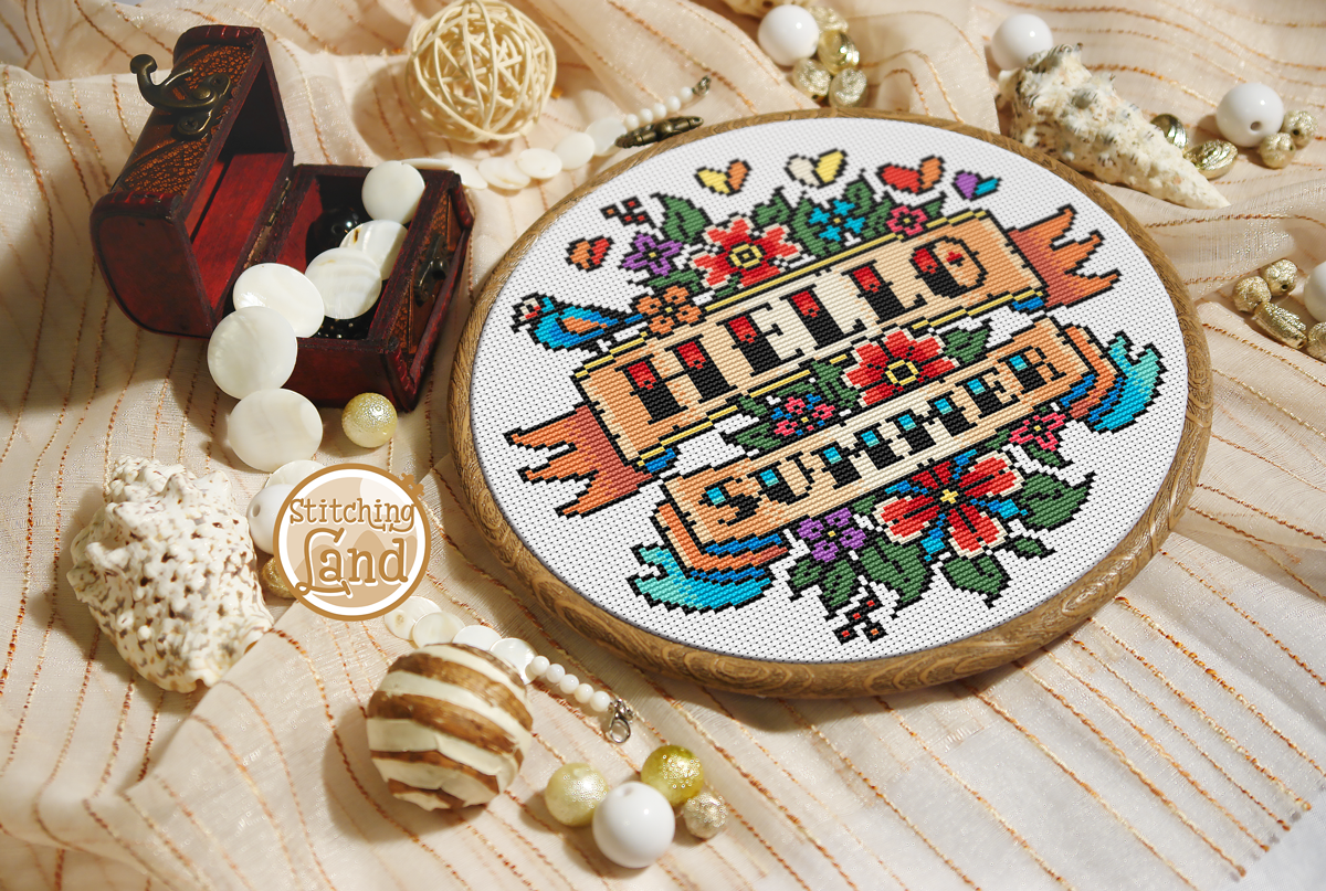 Hello Summer Cross Stitch Pattern