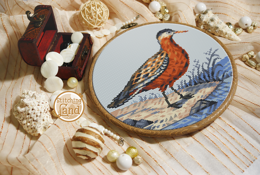 Red Phalarope Cross Stitch Pattern