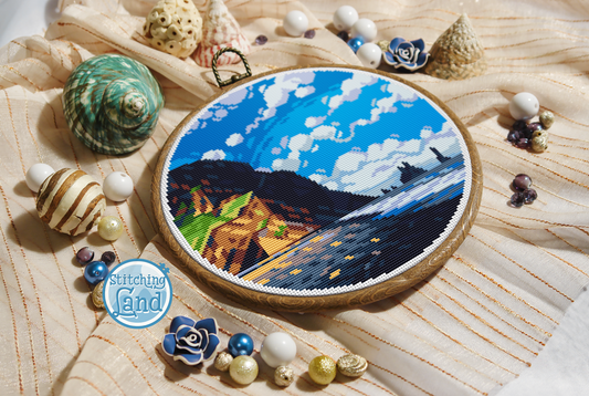 Reynisfjara Beach Cross Stitch Pattern