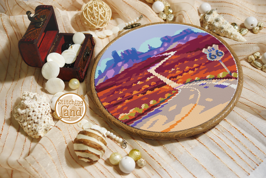 Route 66 Cross Stitch Pattern