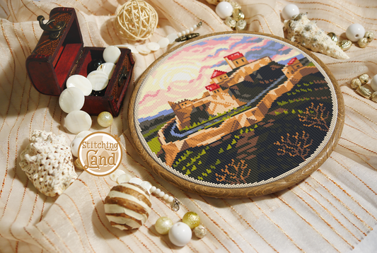 Rupea Fortress Cross Stitch Pattern