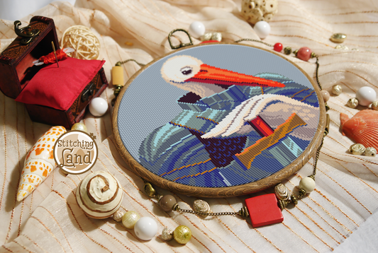 Sir. Stork Cross Stitch Pattern