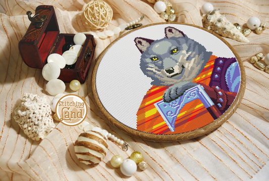 Sir Wolf Cross Stitch Pattern