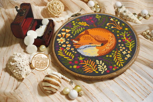 Sleeping Fox Cross Stitch Pattern