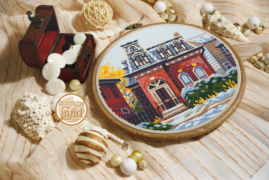 Snow Covered Street Cross Stitch Pattern