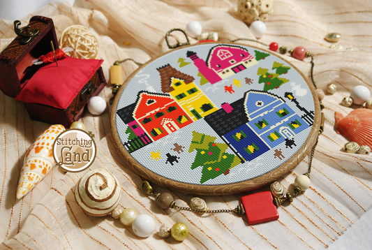 Snow Town Cross Stitch Pattern
