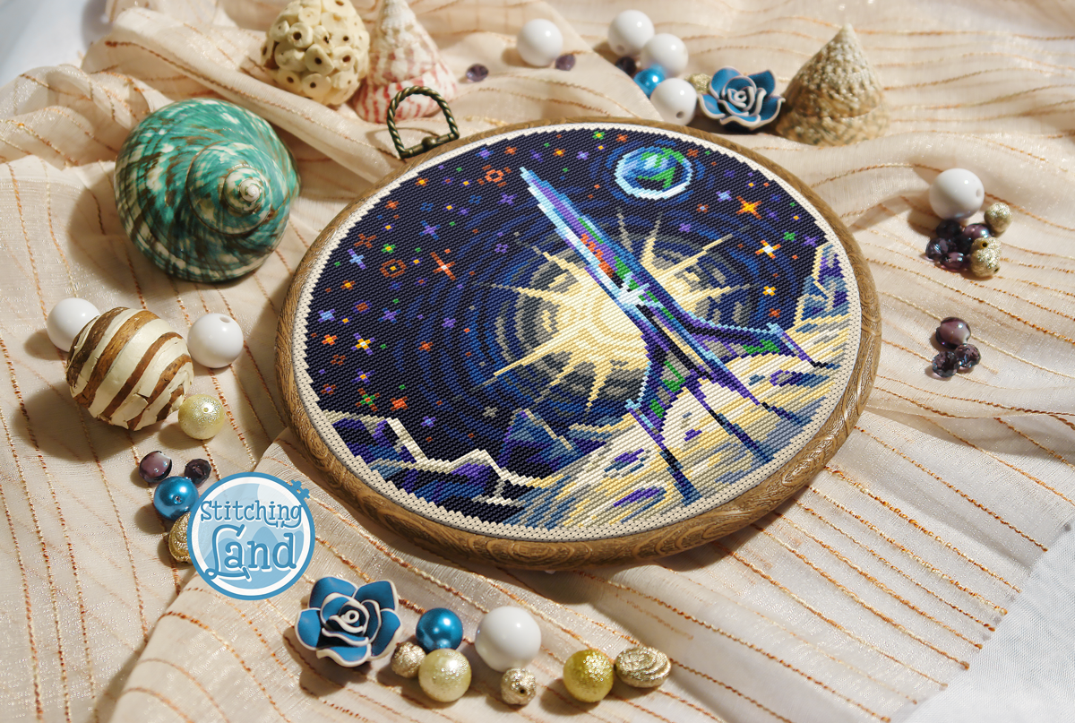 Space Rocket Cross Stitch Pattern