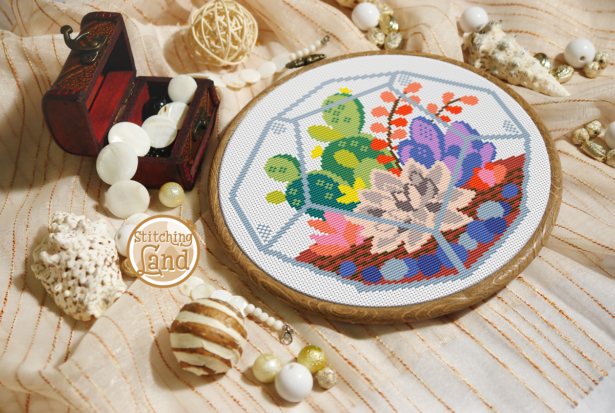 Succulents Cross Stitch Pattern