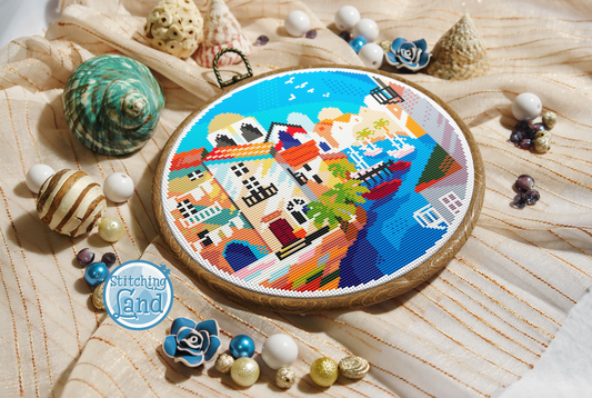 Summer Town Cross Stitch Pattern