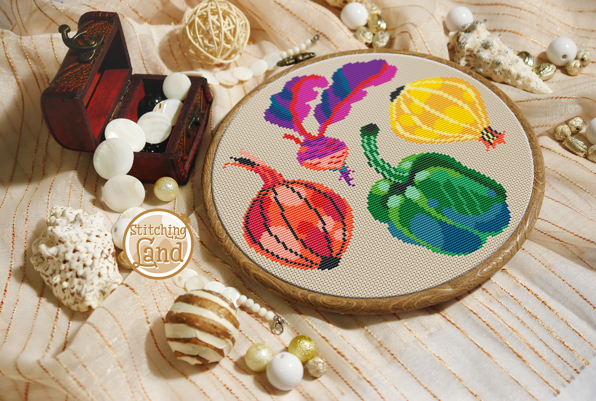 Vegetables Cross Stitch Pattern