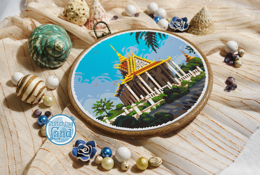 Wat Phnom Cross Stitch Pattern