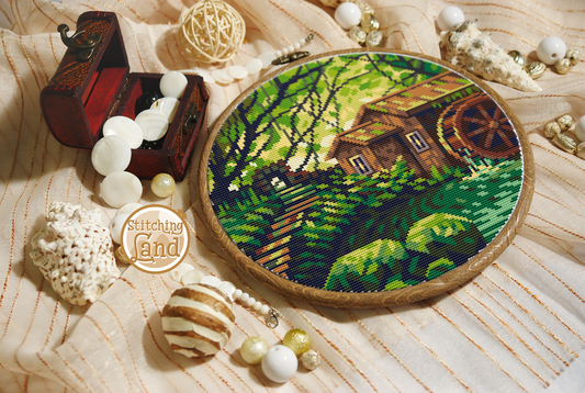 Water Mill Cross Stitch Pattern