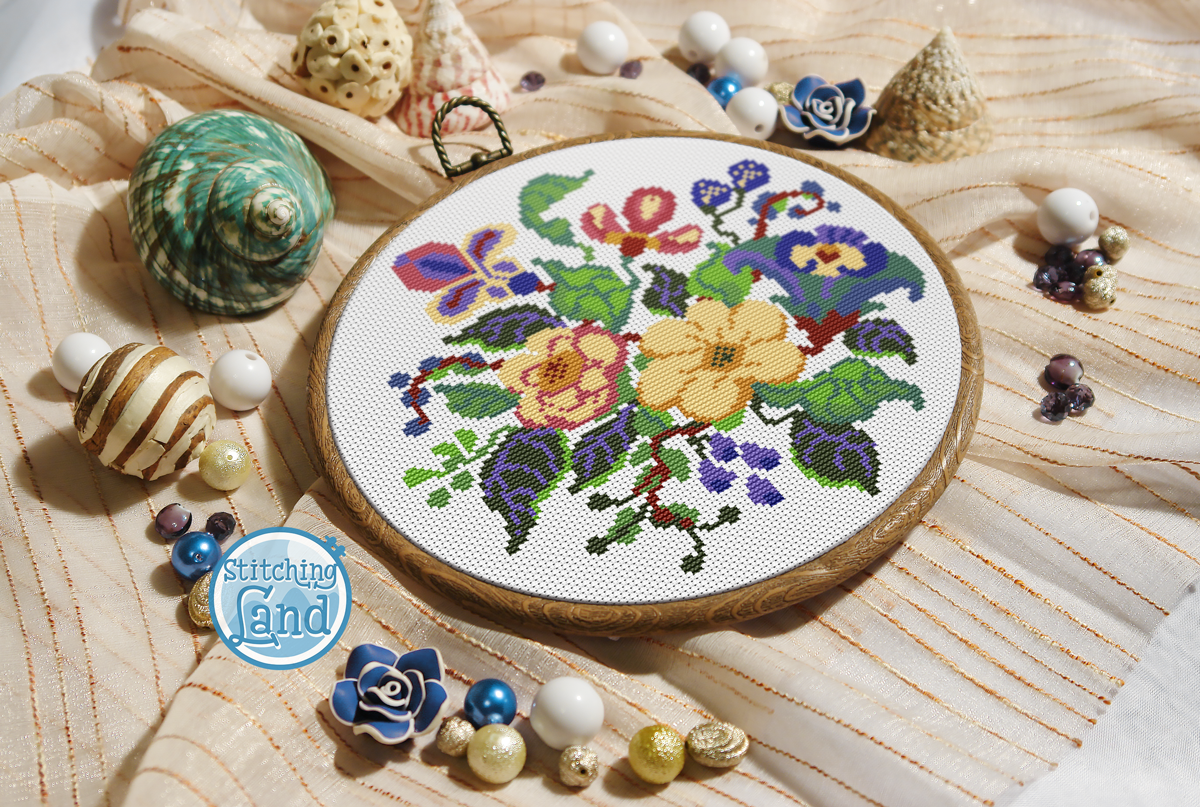 Wild Flowers Cross Stitch Pattern
