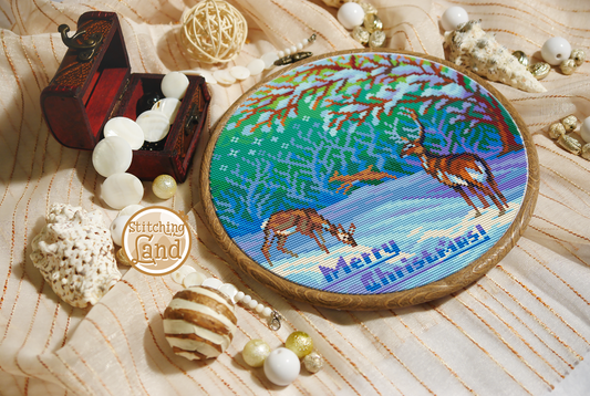 Winter Deer Cross Stitch Pattern