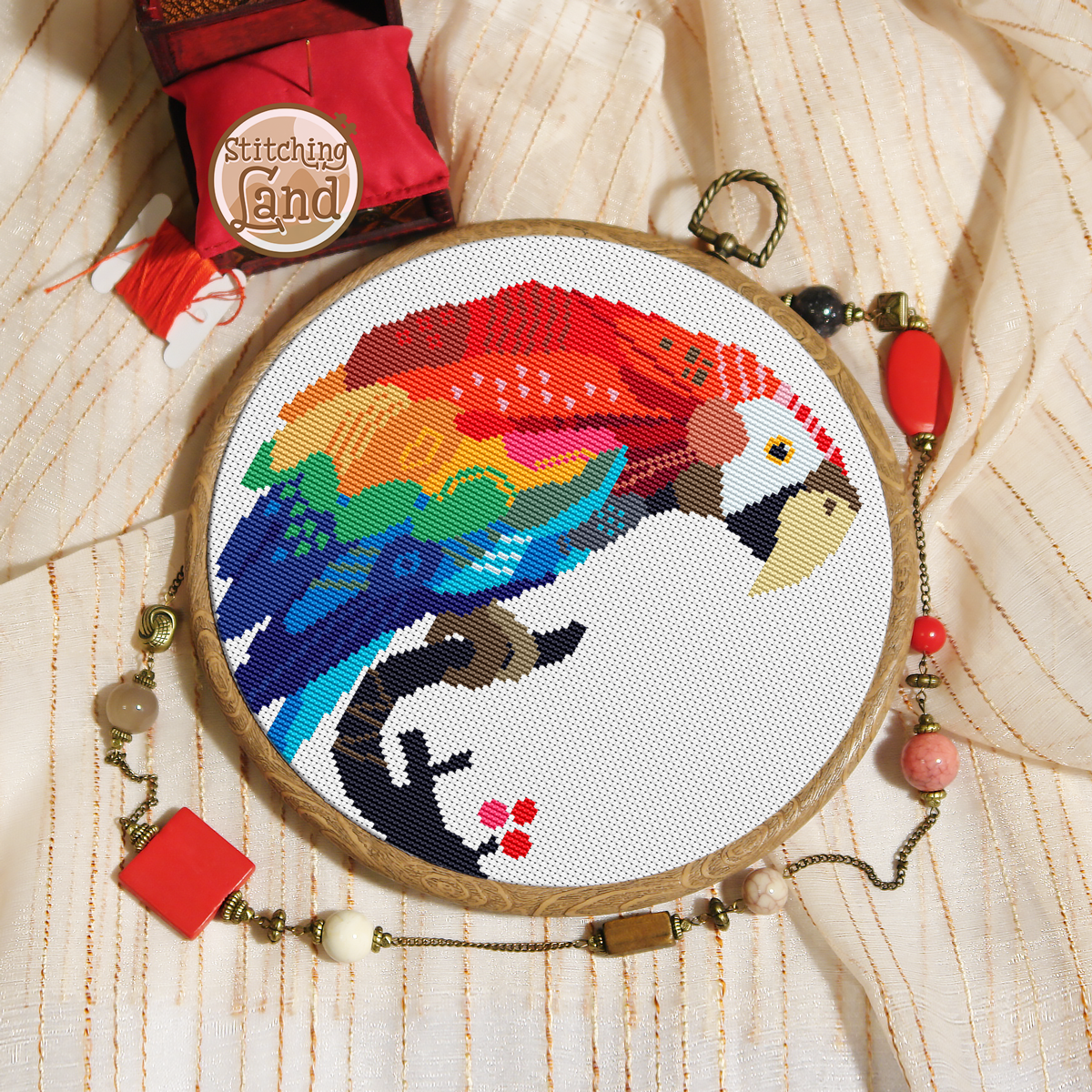 Ara Parrot Cross Stitch Pattern