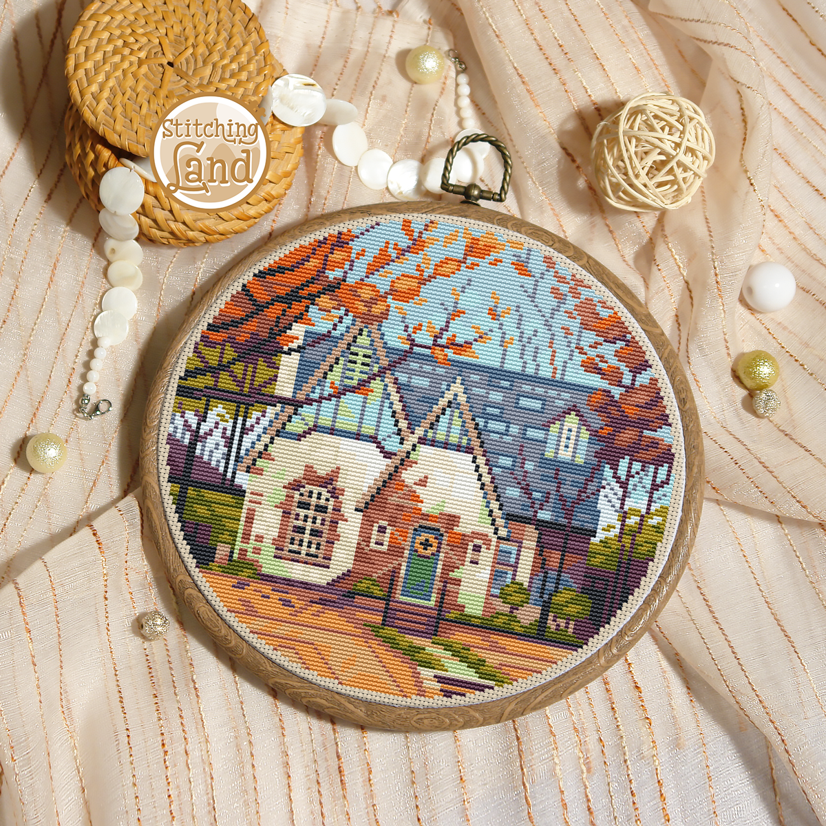 Autumn House Cross Stitch Pattern