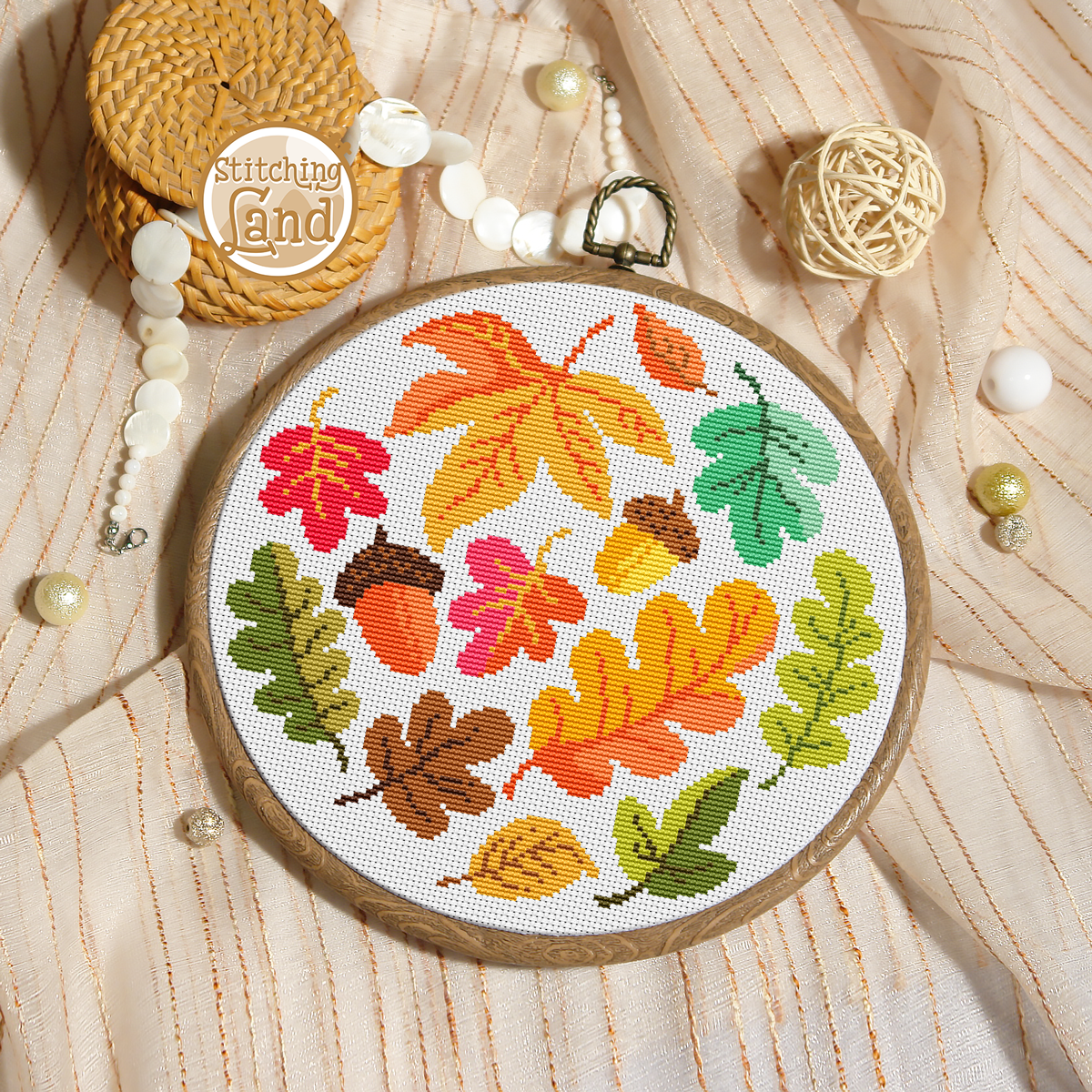 Autumn Leafs Cross Stitch Pattern