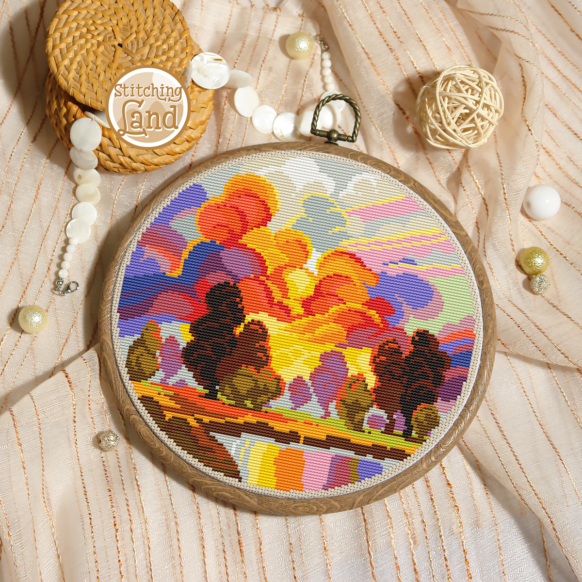 Autumn Sky Cross Stitch Pattern