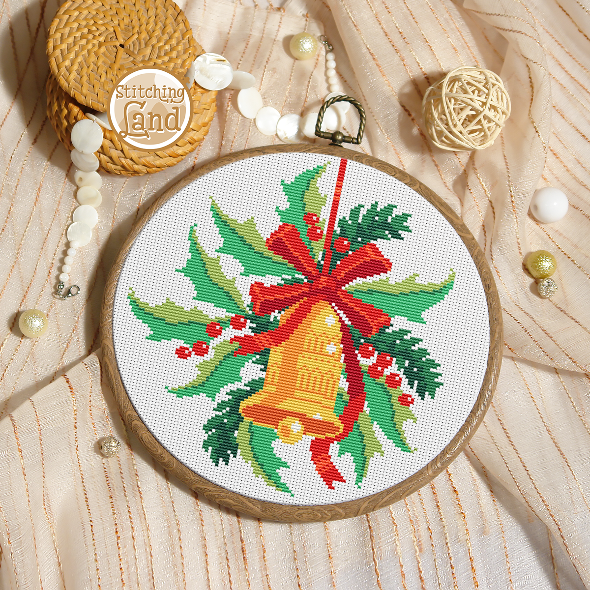 Christmas Bell Cross Stitch Pattern
