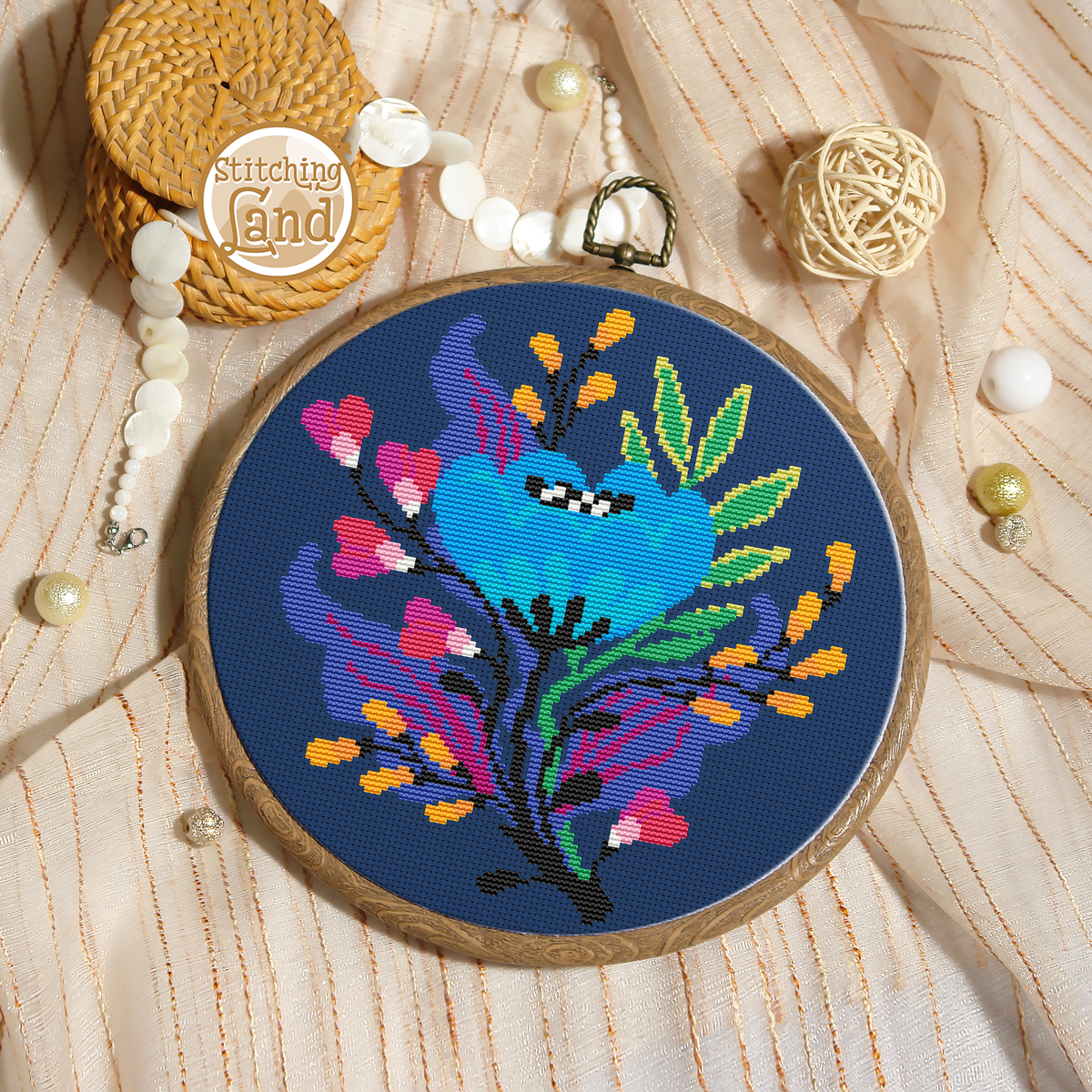 Blue Flower III Cross Stitch Pattern