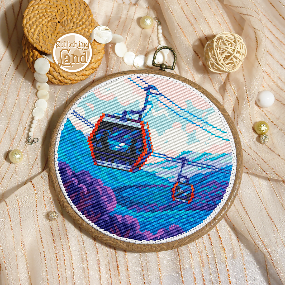 Cableway Cross Stitch Pattern