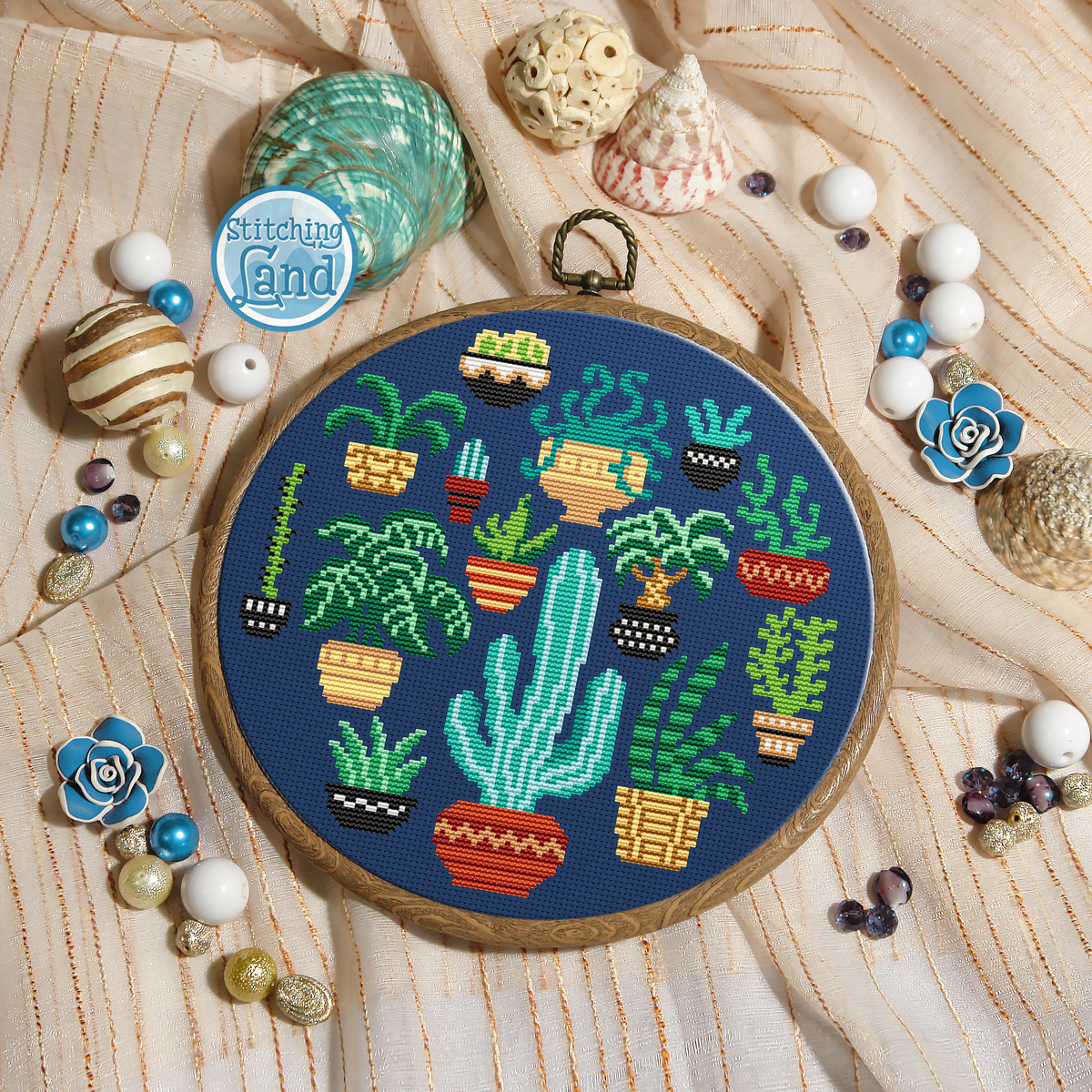 Cactuses Cross Stitch Pattern