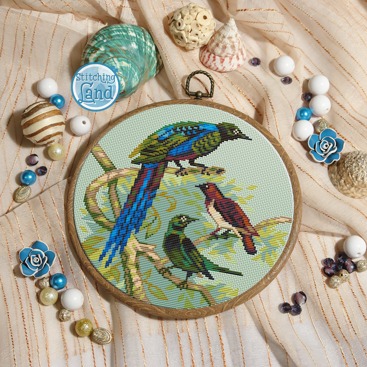 Cape Glossy Starling Cross Stitch Pattern