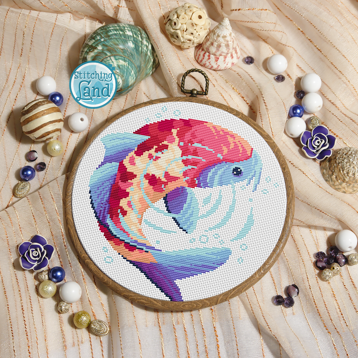 Carp Koi Cross Stitch Pattern