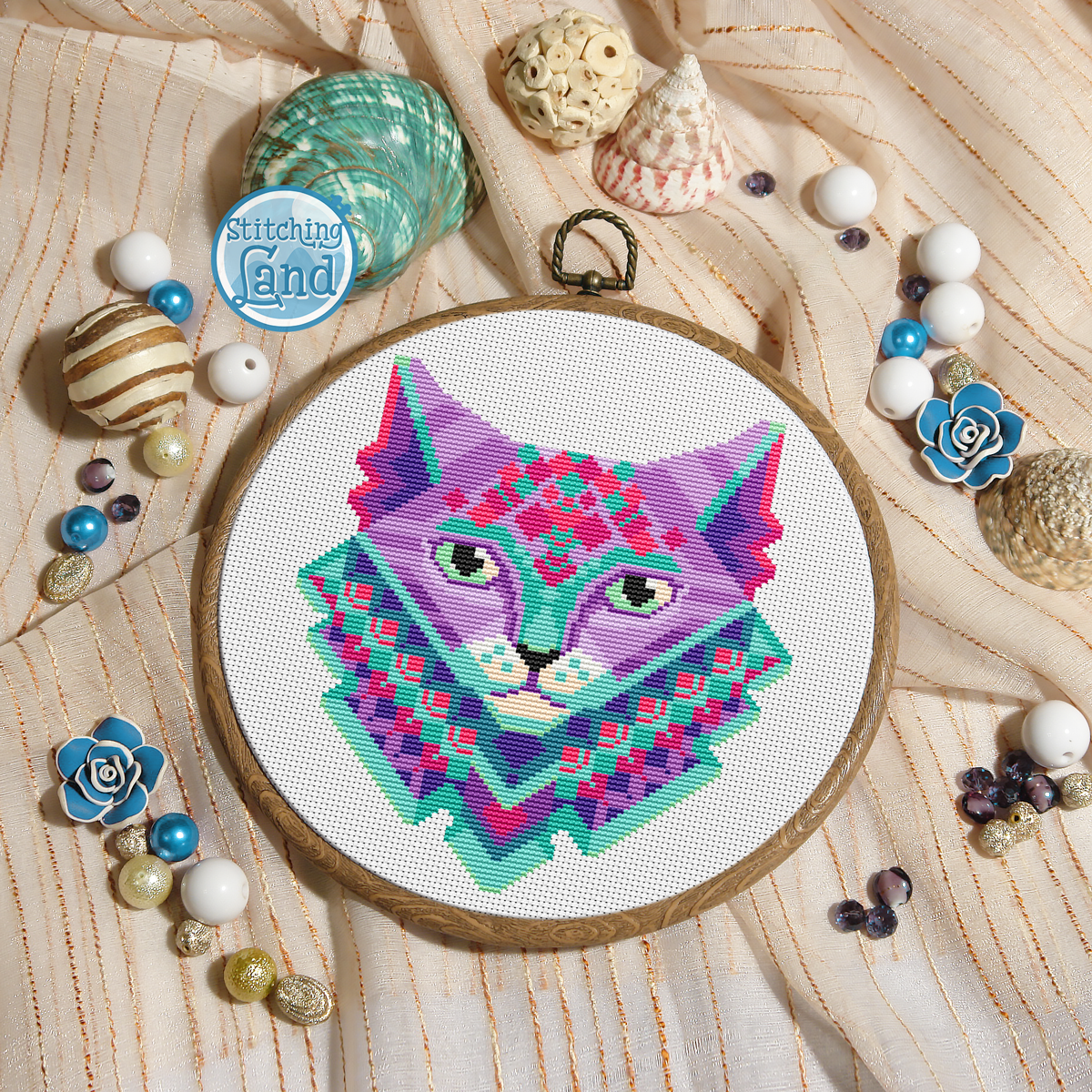 Cat Mandala Cross Stitch Pattern