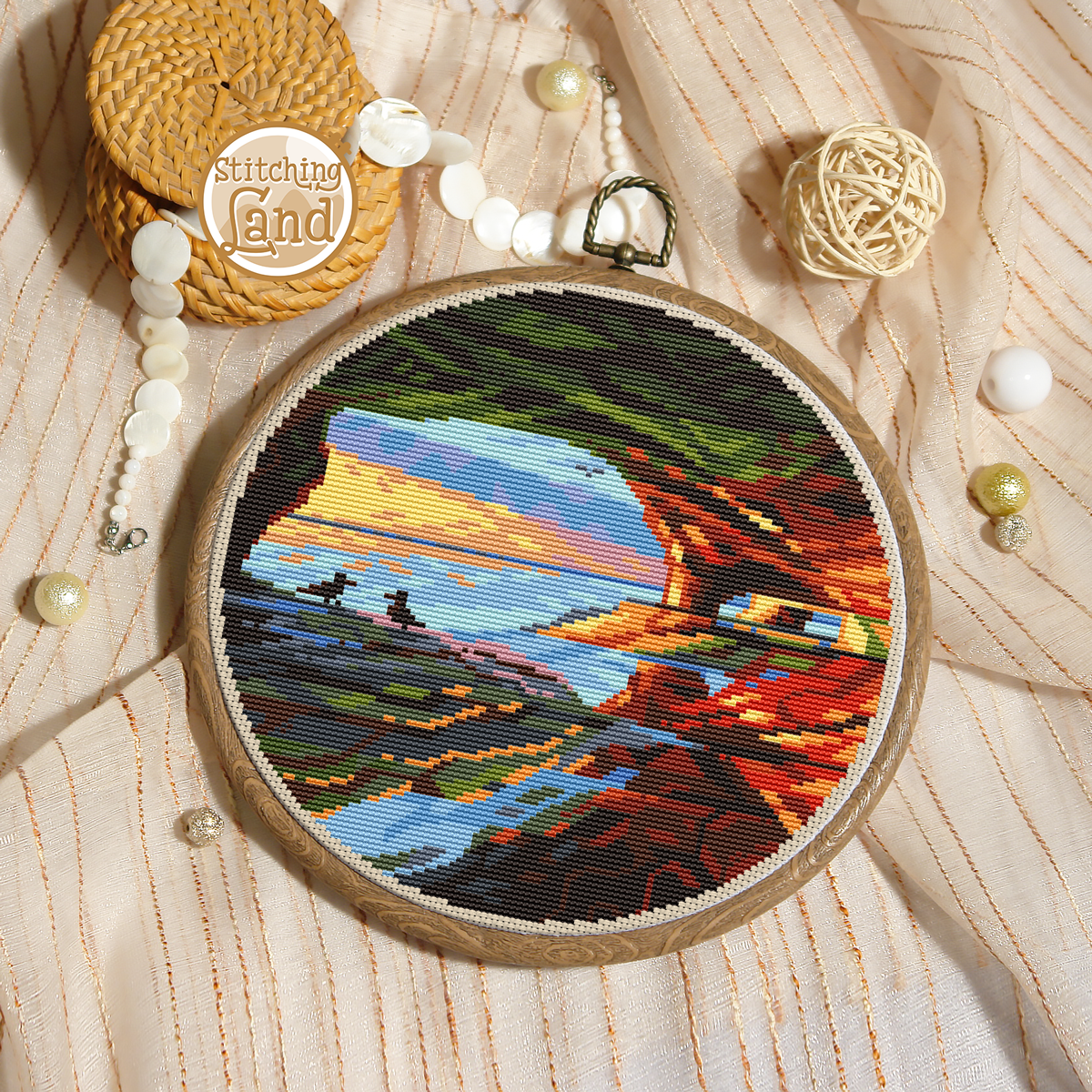 Caves of Michigan Cross Stitch Pattern