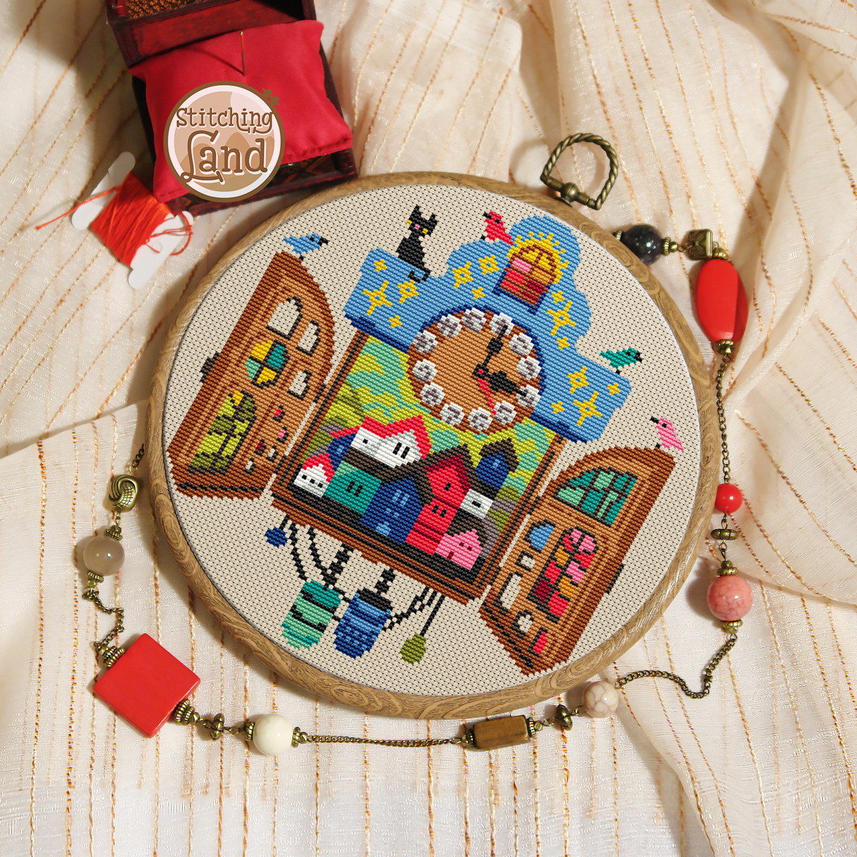 Clock Town Cross Stitch Pattern