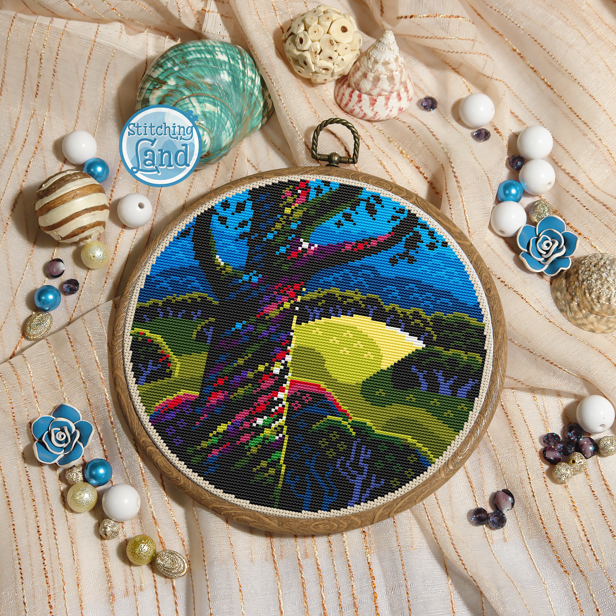 Color Tree Cross Stitch Pattern